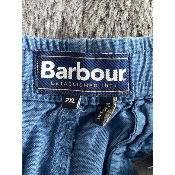 Barbour Men's Relaxed Fit Cotton Oxford Cloth Drawstring Chino Shorts Blue 2XL - Picture 8 of 13